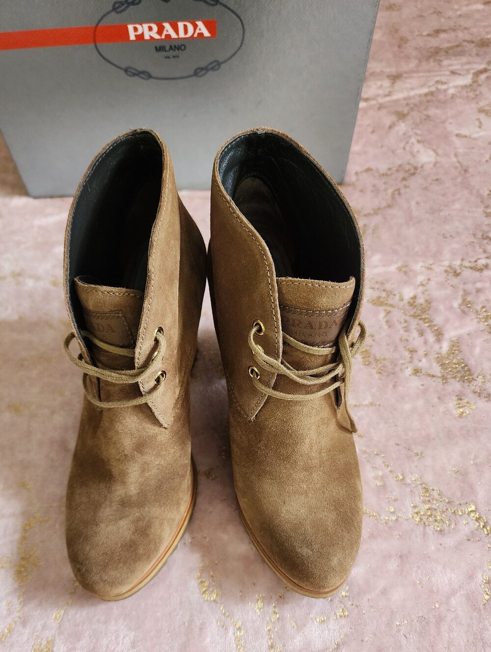 PRADA | Tan Suede Boots - Picture 3 of 15
